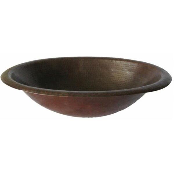 Novatto TCU-003AN CORDOBA Rolled Oval Drop-In Copper Bath Sink with Antigua Finish 19-Inch Width TCU-003AN - main